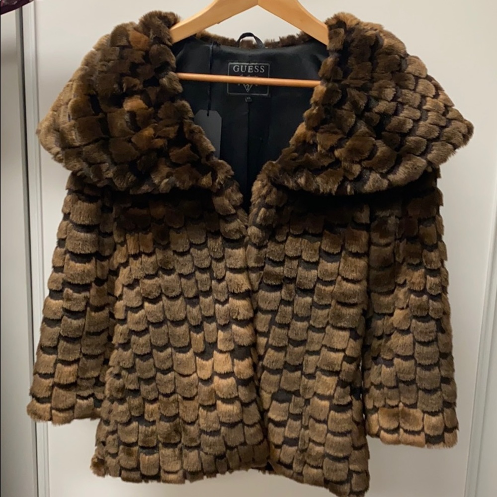Brand New Guess Faux Fur Jacket